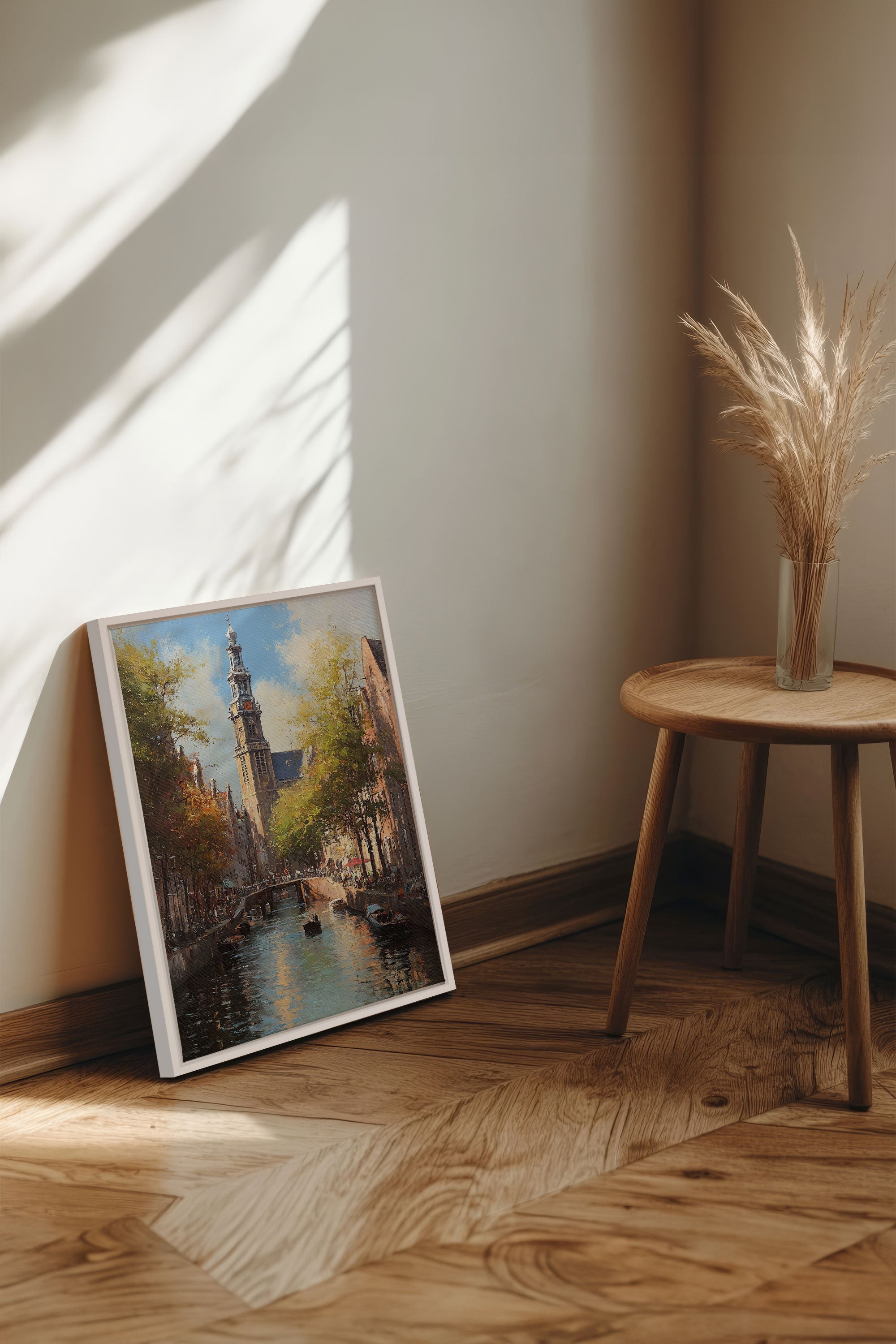 Tableau Canaux d'Amsterdam, Oeuvre Sur Toile Étirée