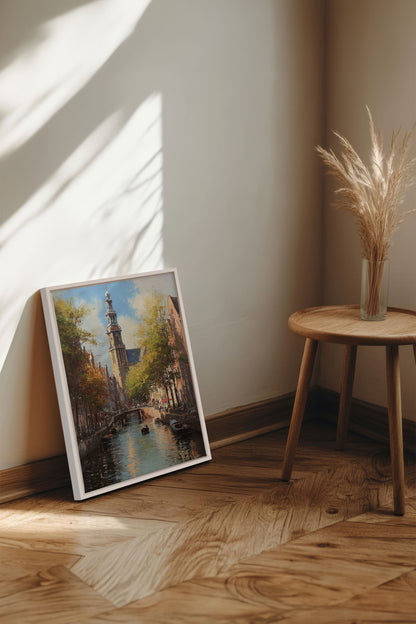 Tableau Canaux d'Amsterdam, Oeuvre Sur Toile Étirée - Shopthatapp.ca