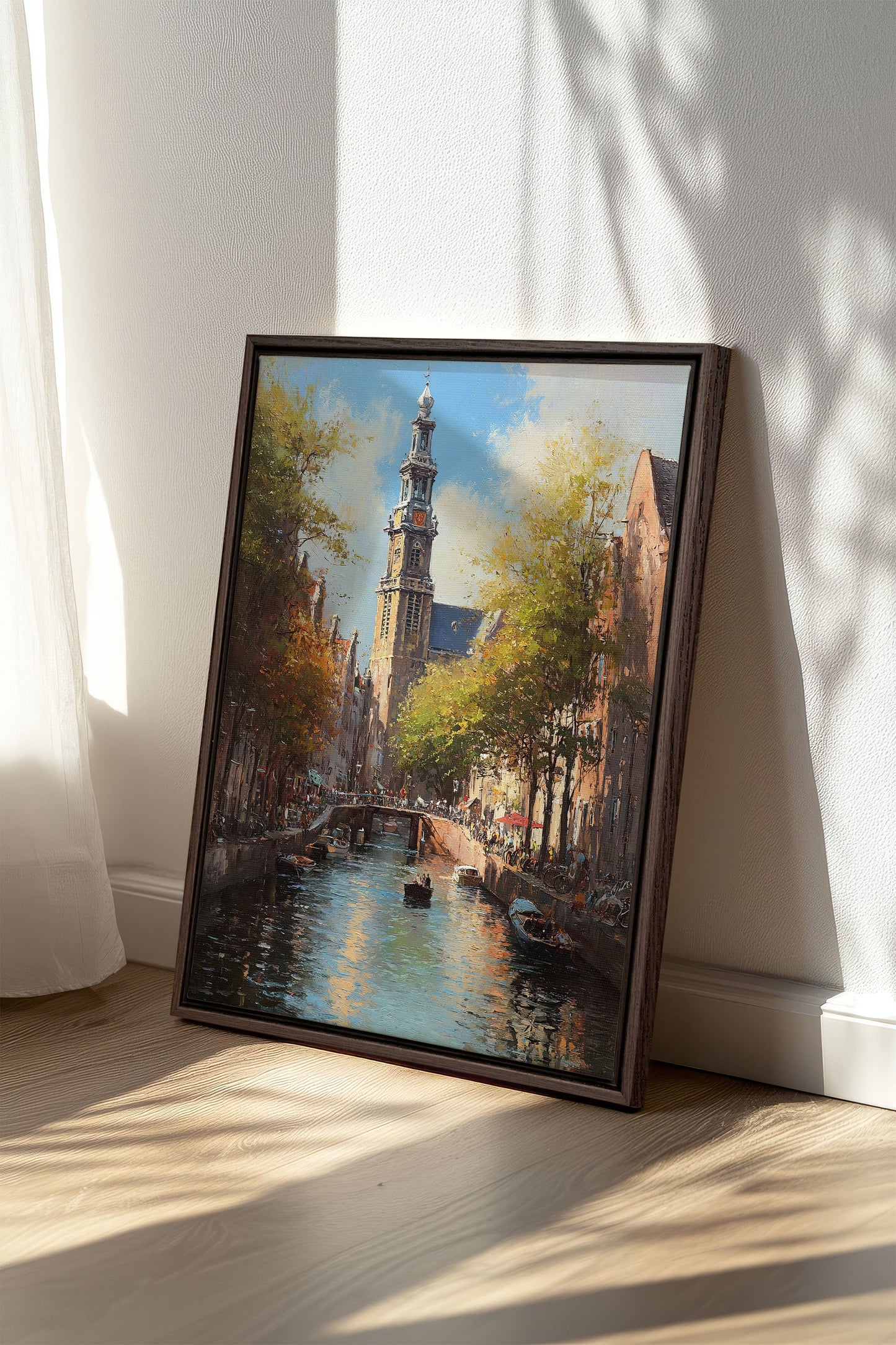 Tableau Canaux d'Amsterdam, Oeuvre Sur Toile Étirée - Shopthatapp.ca
