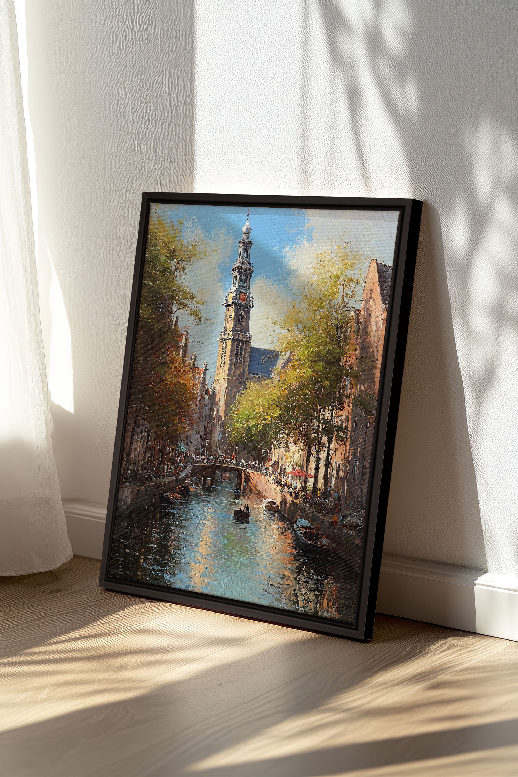 Tableau Canaux d'Amsterdam, Oeuvre Sur Toile Étirée