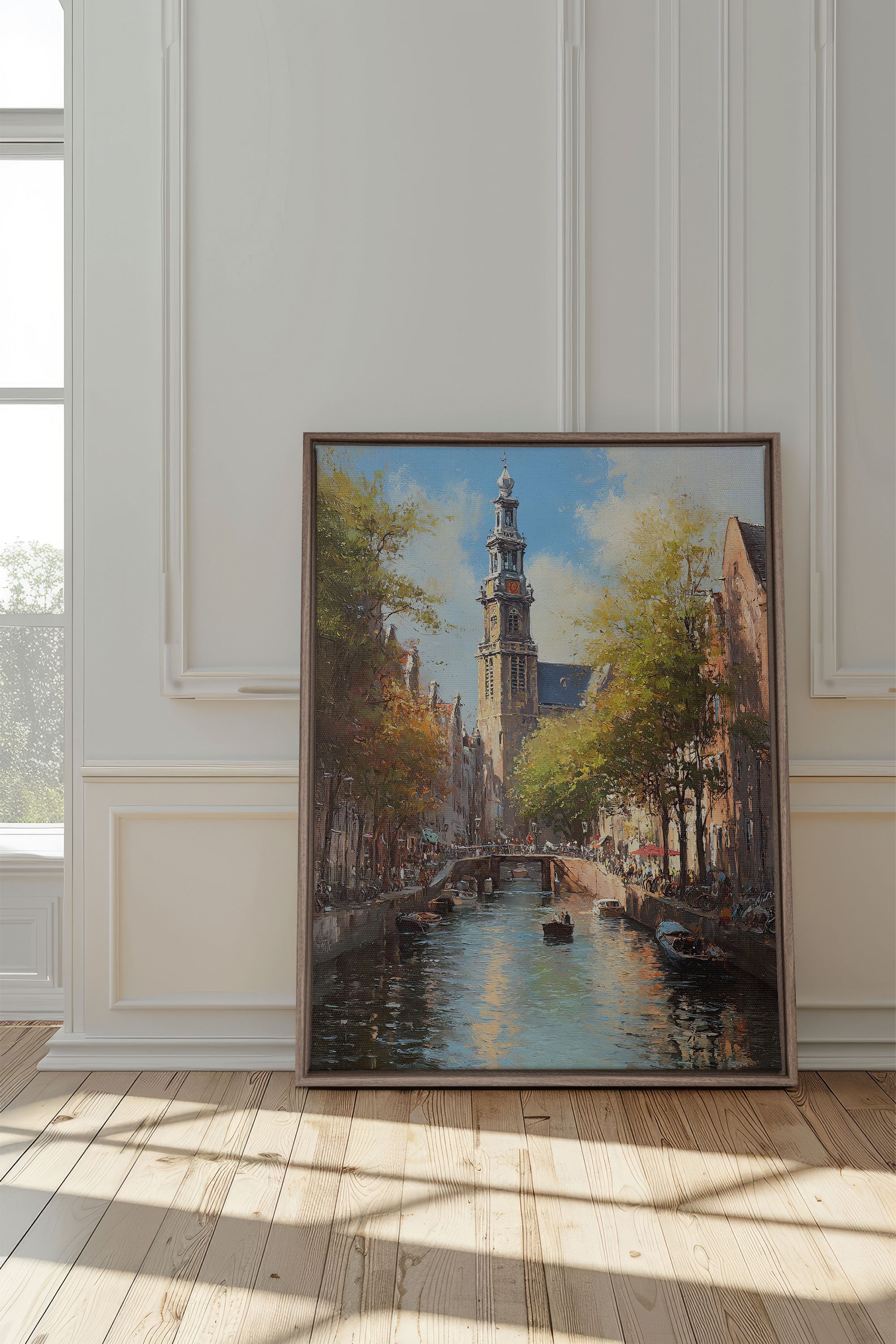 Tableau Canaux d'Amsterdam, Oeuvre Sur Toile Étirée