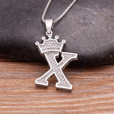 Elegant Silver Letter Pendant with Chain - Personalize Your Style