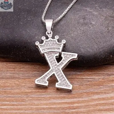 Elegant Silver Letter Pendant with Chain - Personalize Your Style - Shopthatapp.ca