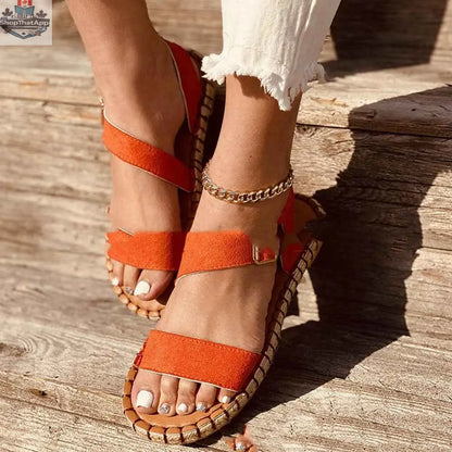 Side Buckle One Strap Fashion Ladies Sandals - Shopthatapp.ca