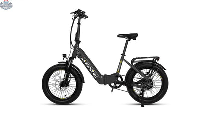 E-Vélo EUNORAU QUEBEC META20 1.0 electric bicycle with sleek frame and ergonomic design, ready for outdoor riding.