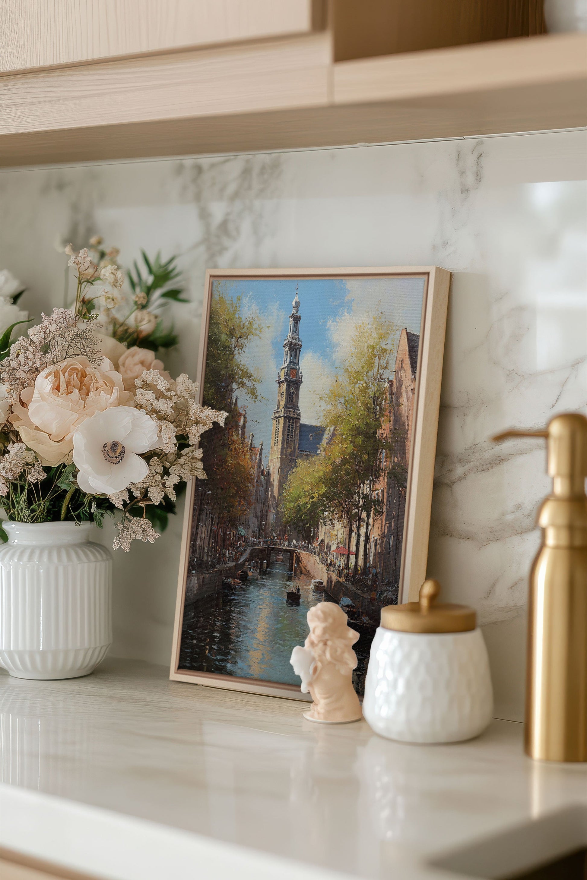Tableau Canaux d'Amsterdam, Oeuvre Sur Toile Étirée - Shopthatapp.ca
