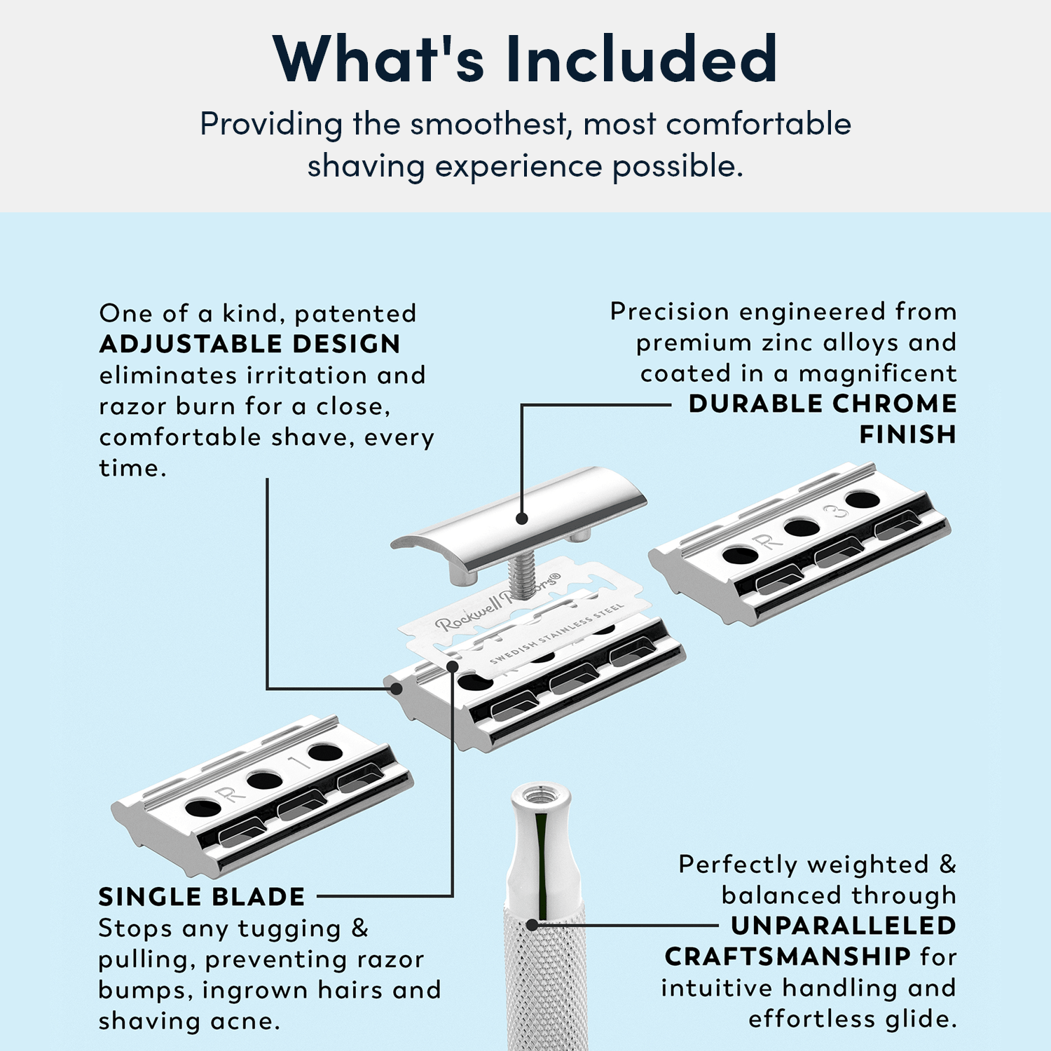 Rockwell 6C Adjustable Razor - Gunmetal Chrome for Beginners