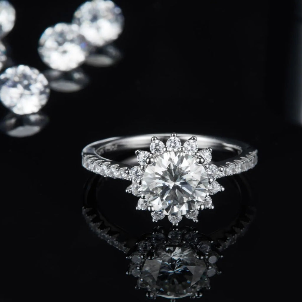 2 Carat Moissanite Silver Ring in 925 Sterling Silver - Shopthatapp.ca