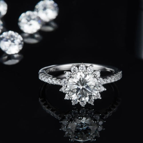 2 Carat Moissanite Silver Ring in 925 Sterling Silver - Shopthatapp.ca