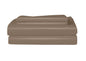 Soft taupe Skylark+Owl Canada refined sateen sheet set with smooth, luxurious fabric for comfortable bedroom bedding.