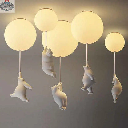 Children'S Room Balloon Lamp Cartoon Net Red Creative Aisle Balcony Restaurant Polar Bear Bedroom Ceiling Lamp - Shopthatapp.ca