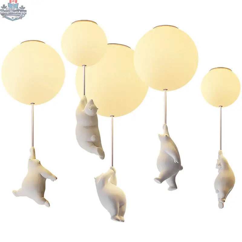 Children'S Room Balloon Lamp Cartoon Net Red Creative Aisle Balcony Restaurant Polar Bear Bedroom Ceiling Lamp - Shopthatapp.ca