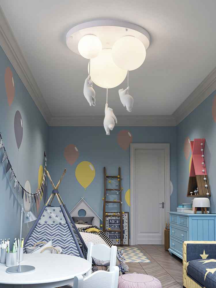 Children'S Room Balloon Lamp Cartoon Net Red Creative Aisle Balcony Restaurant Polar Bear Bedroom Ceiling Lamp