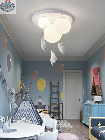 Children'S Room Balloon Lamp Cartoon Net Red Creative Aisle Balcony Restaurant Polar Bear Bedroom Ceiling Lamp - Shopthatapp.ca
