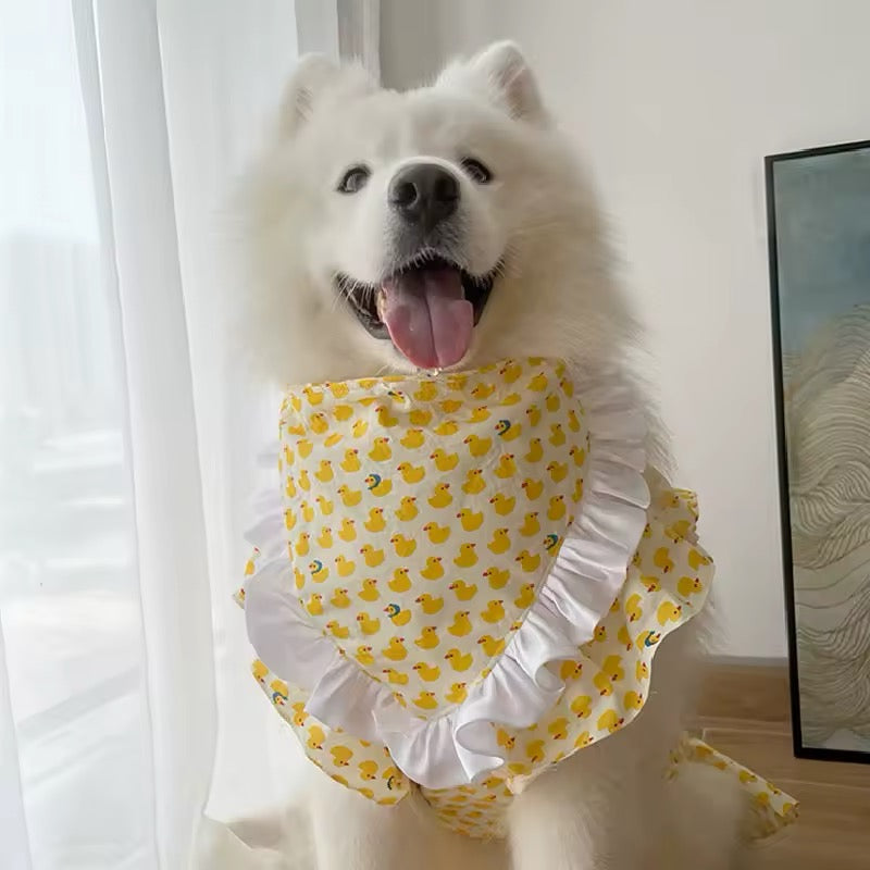Summertime Happiness Luxury Dog Dress Set with Hat for Large Breeds - Shopthatapp.ca
