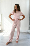 Heartfull PJ – Silky Printed Pajama Set 2PC In Blush Hearts