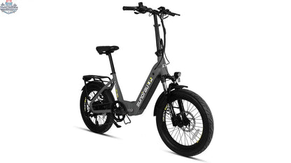 E-Vélo EUNORAU QUEBEC META20 1.0 electric bicycle with sleek frame and handlebar controls, ready for urban commuting and gaming adventures