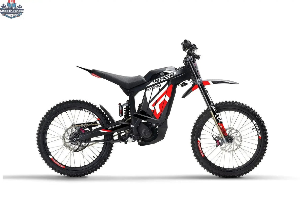 E-Vélo EUNORAU QUEBEC EKIDS16 1.0 R1 e-dirt bike for kids, featuring a sturdy frame and colorful design for fun and learning.