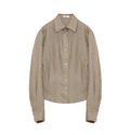 Berlin Afternoon Tea Waist Shirt - Refreshing Breathable Twill Linen Deconstructed Silhouette Old Money Style Top
