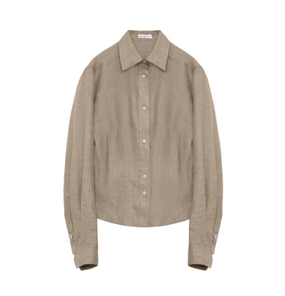 Berlin Afternoon Tea Waist Shirt - Refreshing Breathable Twill Linen Deconstructed Silhouette Old Money Style Top - Shopthatapp.ca