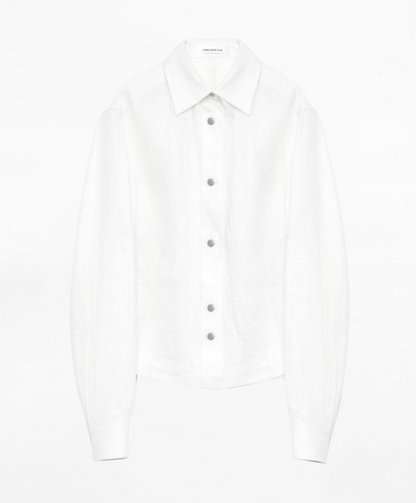 Berlin Afternoon Tea Waist Shirt - Refreshing Breathable Twill Linen Deconstructed Silhouette Old Money Style Top - Shopthatapp.ca