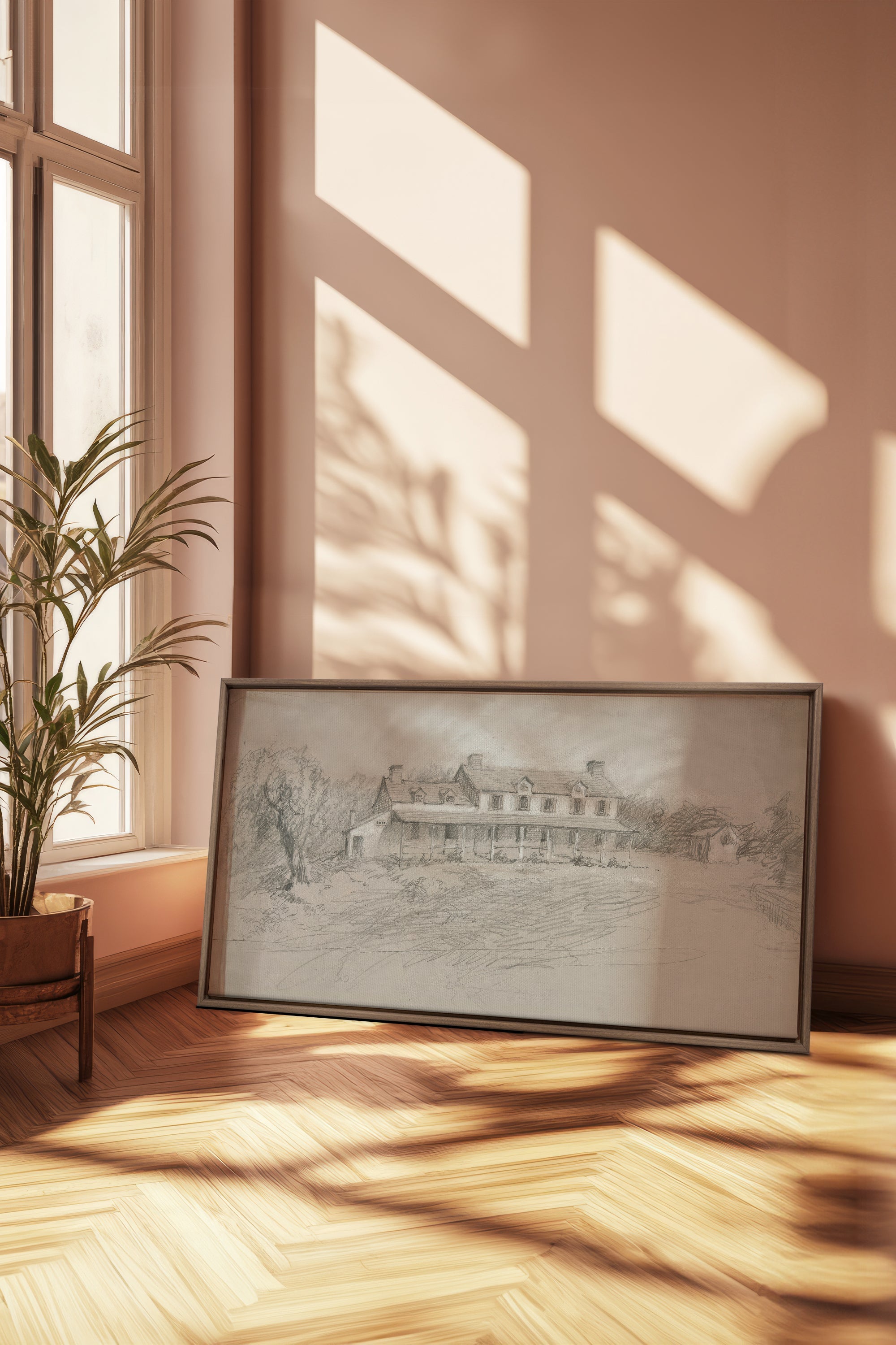SHADOWED HOUSE Art Print | Oeuvre sur toile étirée