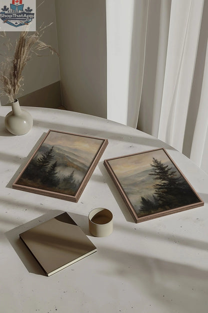 ECHOES IN THE MIST ARTWORK - Stunning 2 Piece Stretched Canvas Set - Shopthatapp.ca