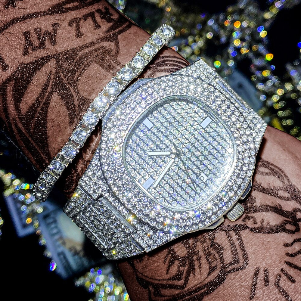 Elegant Gold Tennis Bracelet and Watch Set for Timeless Style