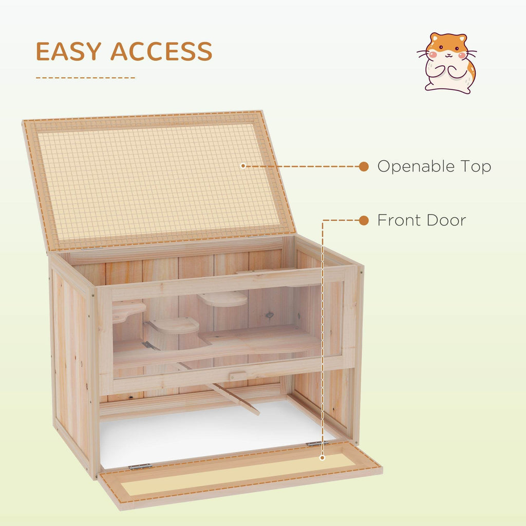 2- Tier Wooden Crafted Hamster Rodent Habitat Cage