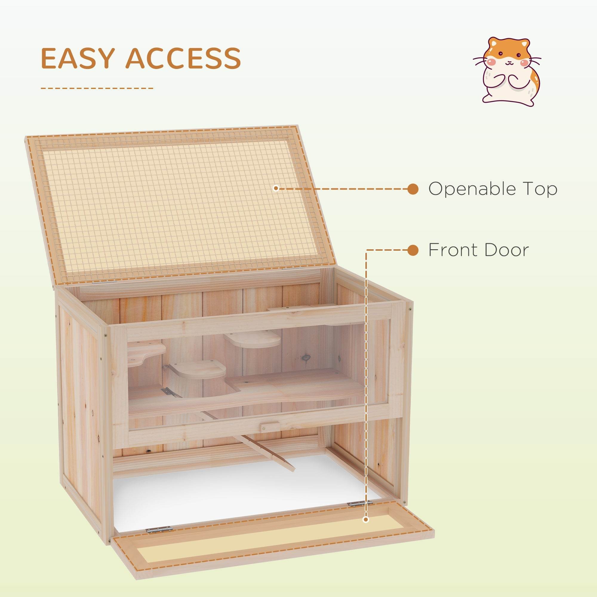 2- Tier Wooden Crafted Hamster Rodent Habitat Cage