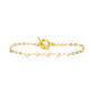 Delicate gold-plated pearl bracelet with chain design, featuring elegant pearls and intricate chain links, by Suzie Blue Canada.
