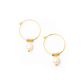 Hoop Pearl Earrings Gold Plate for Elegant Style - Shopthatapp.ca