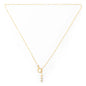 Gold plated triple pearl loop necklace by Suzie Blue Canada featuring elegant pearl accents and a sleek, modern design.