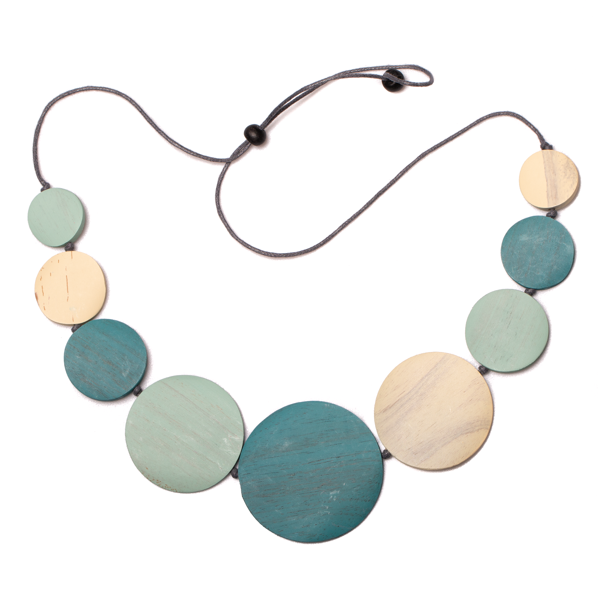Graduated Wooden Disc Necklace - Shopthatapp.ca