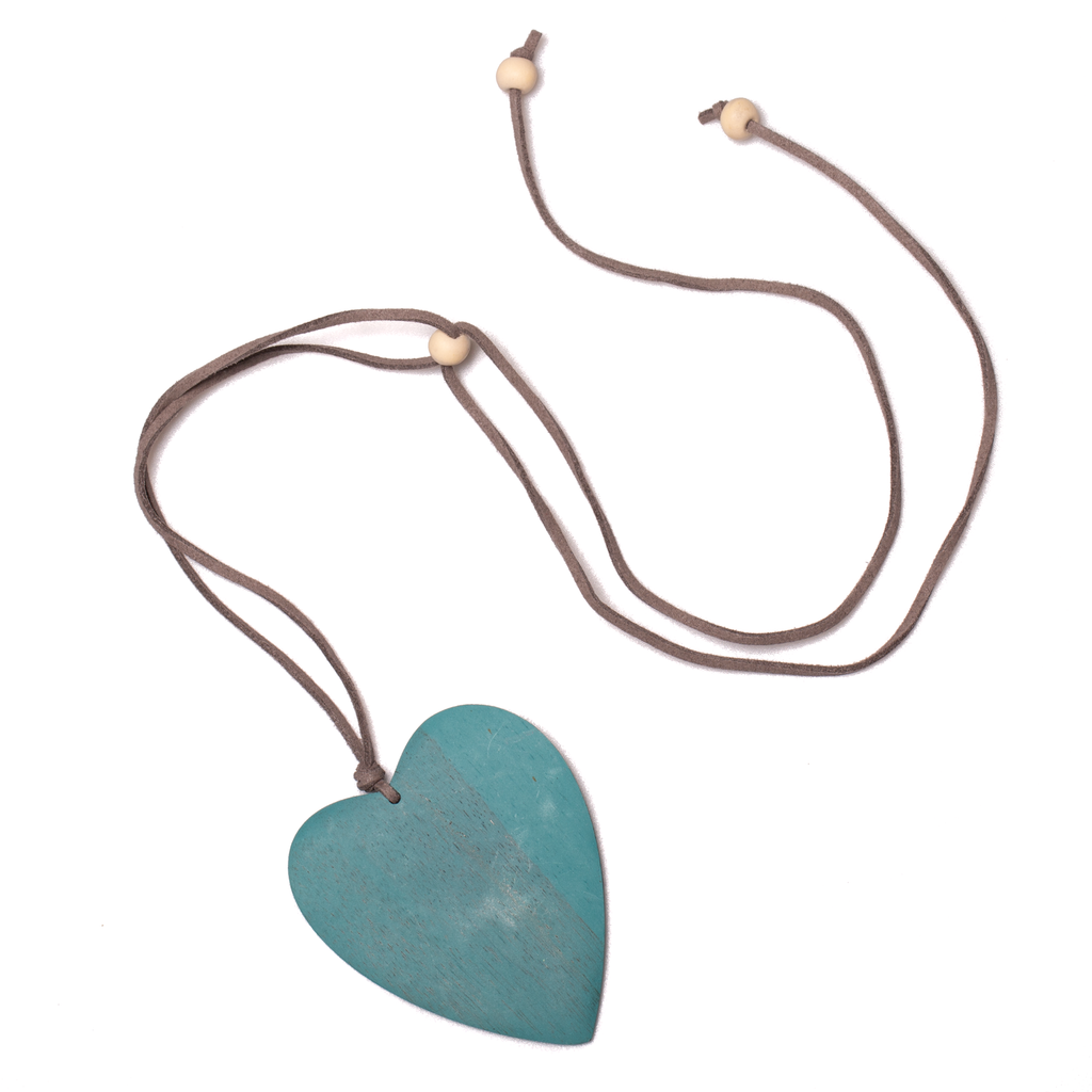 Tinted Wood Heart Necklace - Unique Handmade Jewelry for Nature Lovers - Shopthatapp.ca