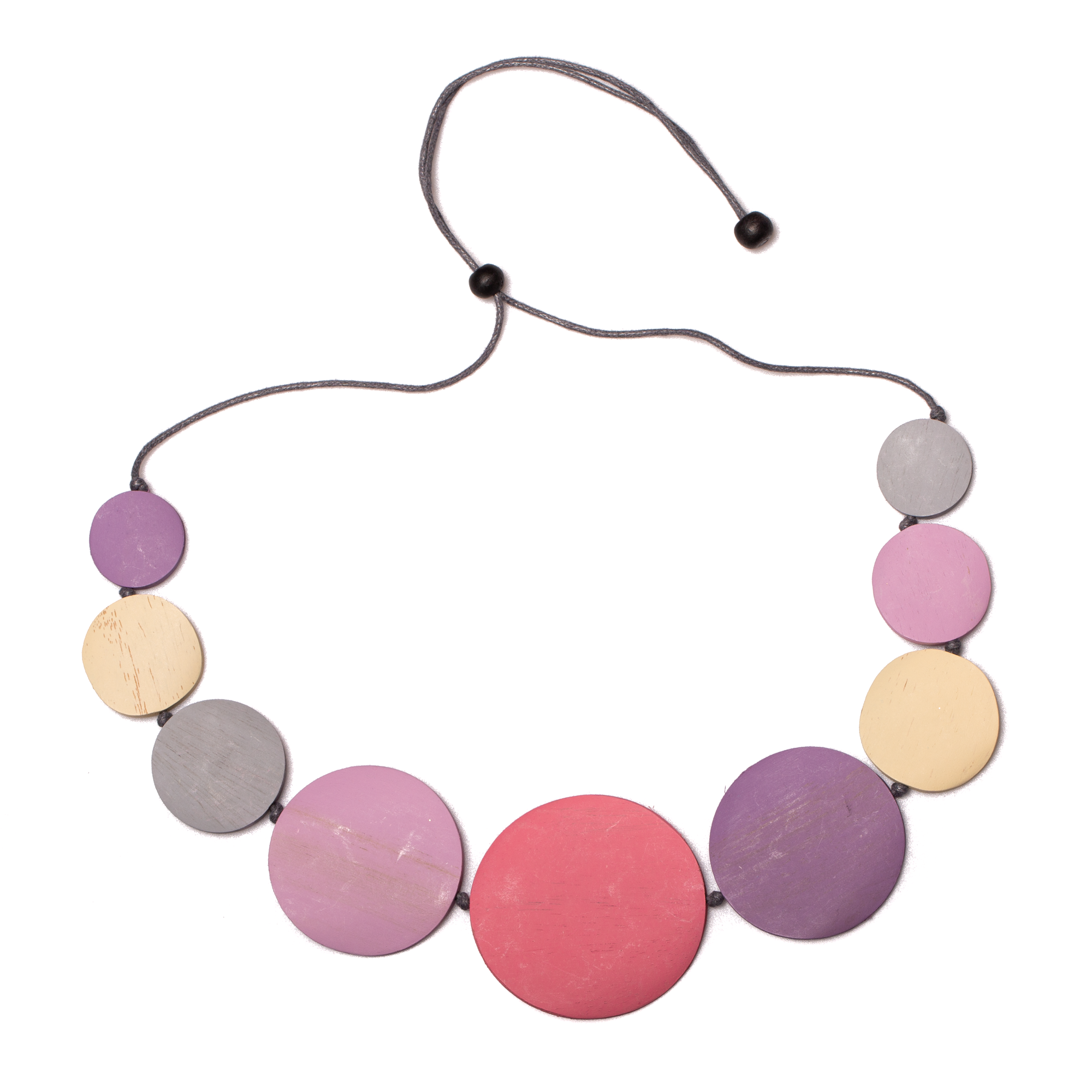 Graduated Wooden Disc Necklace - Shopthatapp.ca