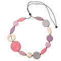 Long Wooden Necklace with Mixed Shapes in Unique Design - Shopthatapp.ca