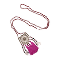 Long Crystal Necklaces With Patterned Metal Pendant - Shopthatapp.ca