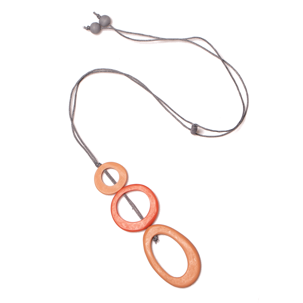Tonal Resin Hoop Pendant - Elegant Triple Resin Design - Shopthatapp.ca