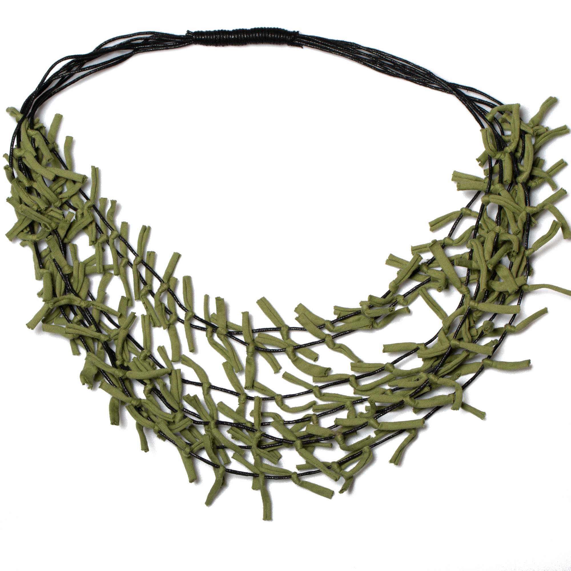 Multi Strand Knotted Necklace - Stylish Fabric Accessory - Shopthatapp.ca
