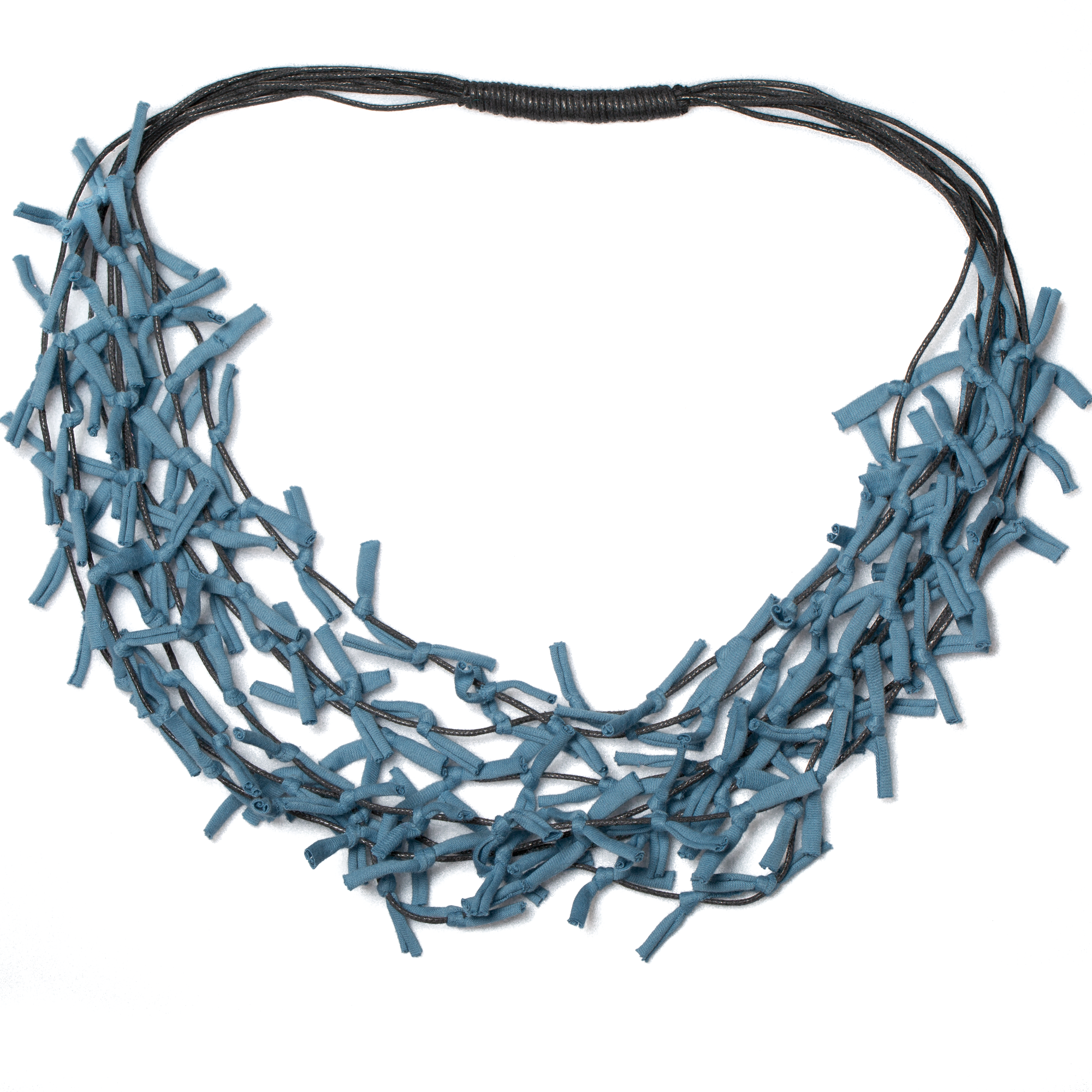 Multi Strand Knotted Necklace - Stylish Fabric Accessory - Shopthatapp.ca