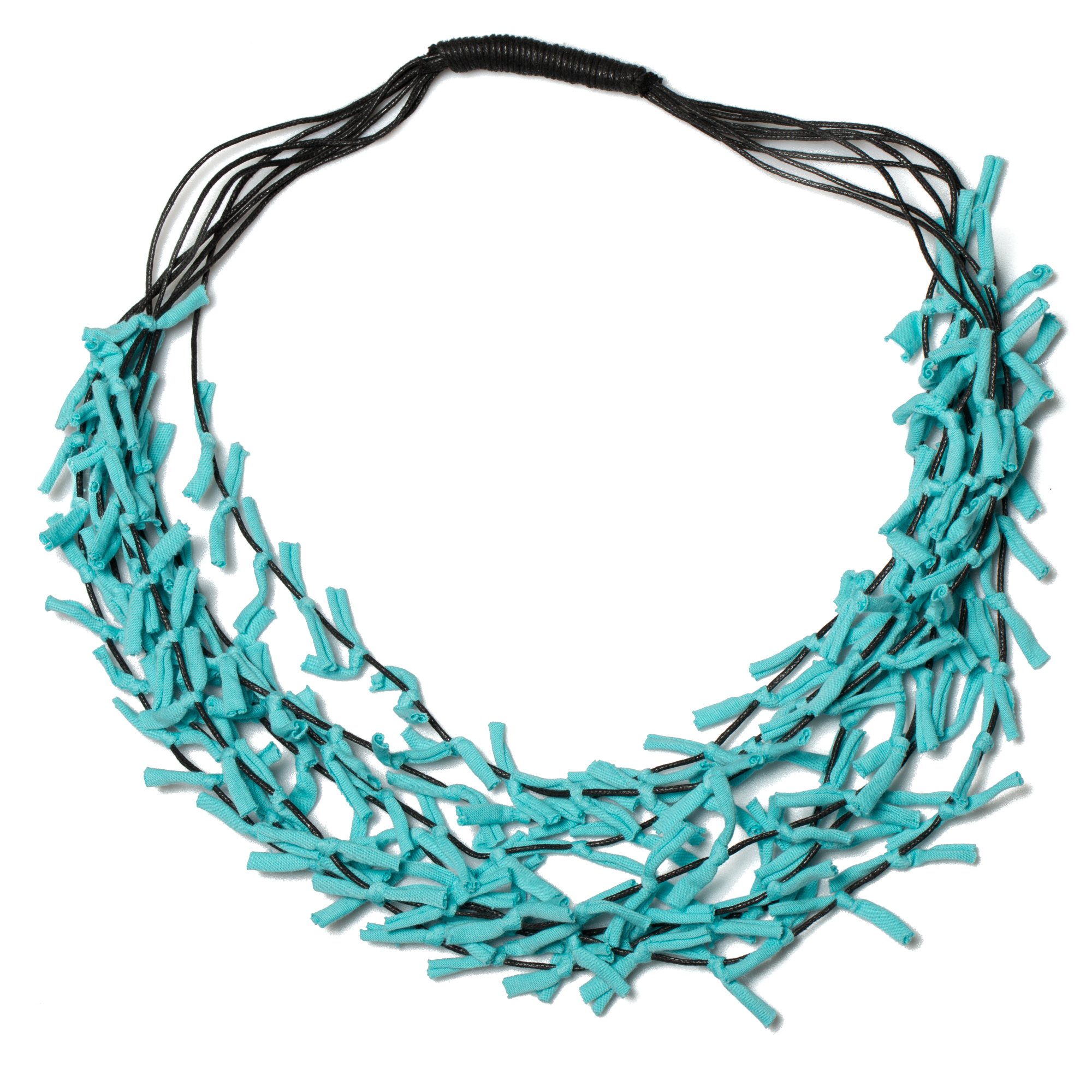 Multi Strand Knotted Necklace - Stylish Fabric Accessory - Shopthatapp.ca