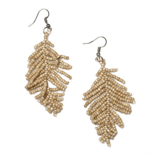 Beaded Leaf Earring - Shopthatapp.ca