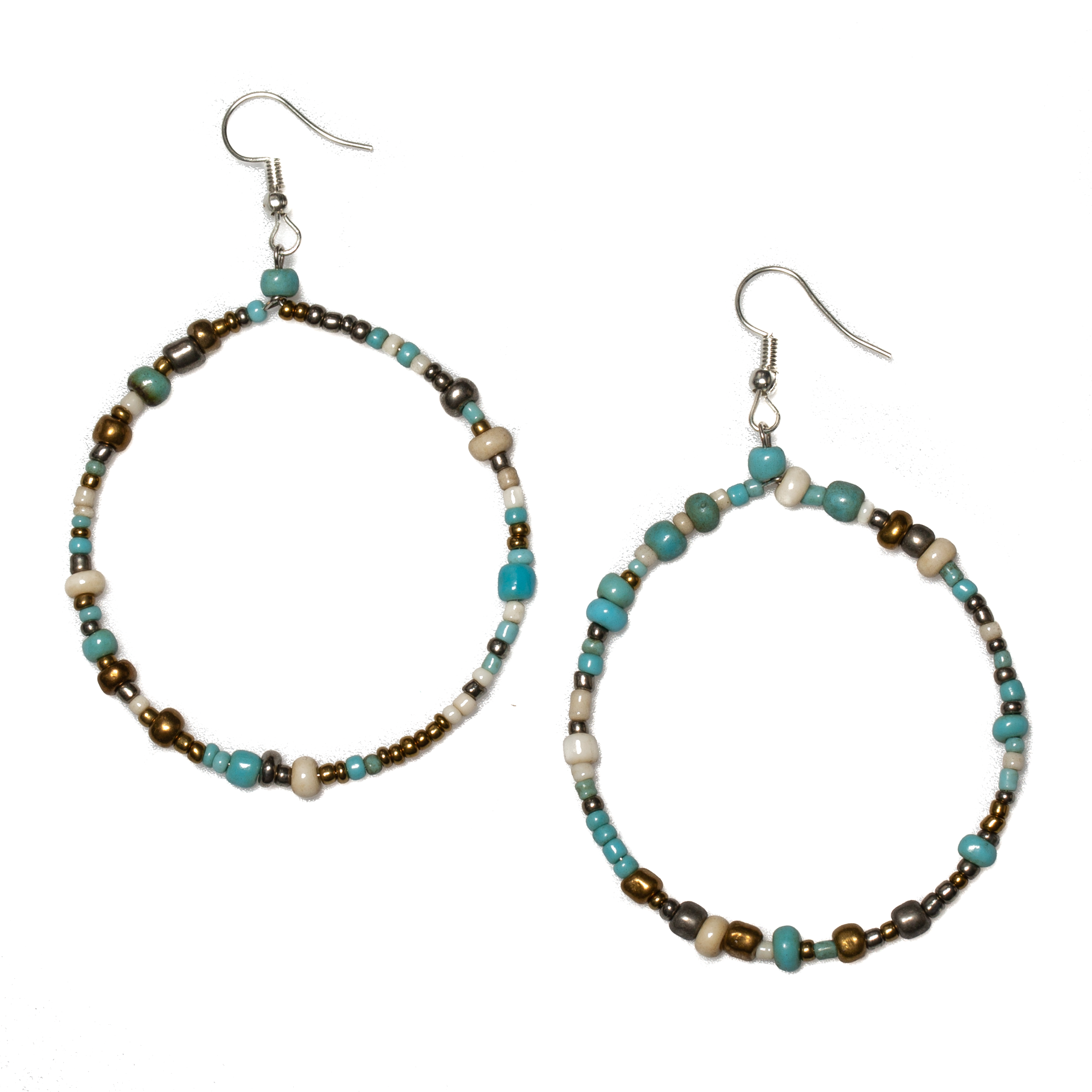 Beaded Hoop Earrings - Colorful and Trendy Statement Jewelry - Shopthatapp.ca