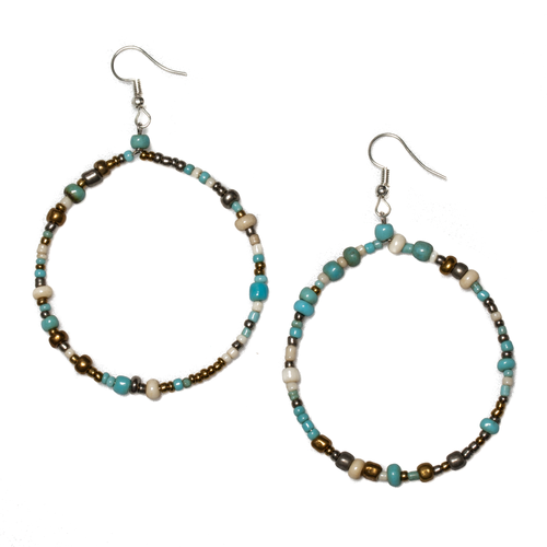 Beaded Hoop Earrings - Colorful and Trendy Statement Jewelry - Shopthatapp.ca
