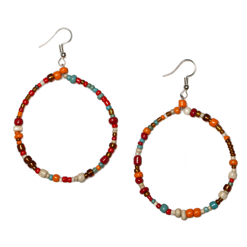 Beaded Hoop Earrings - Colorful and Trendy Statement Jewelry - Shopthatapp.ca