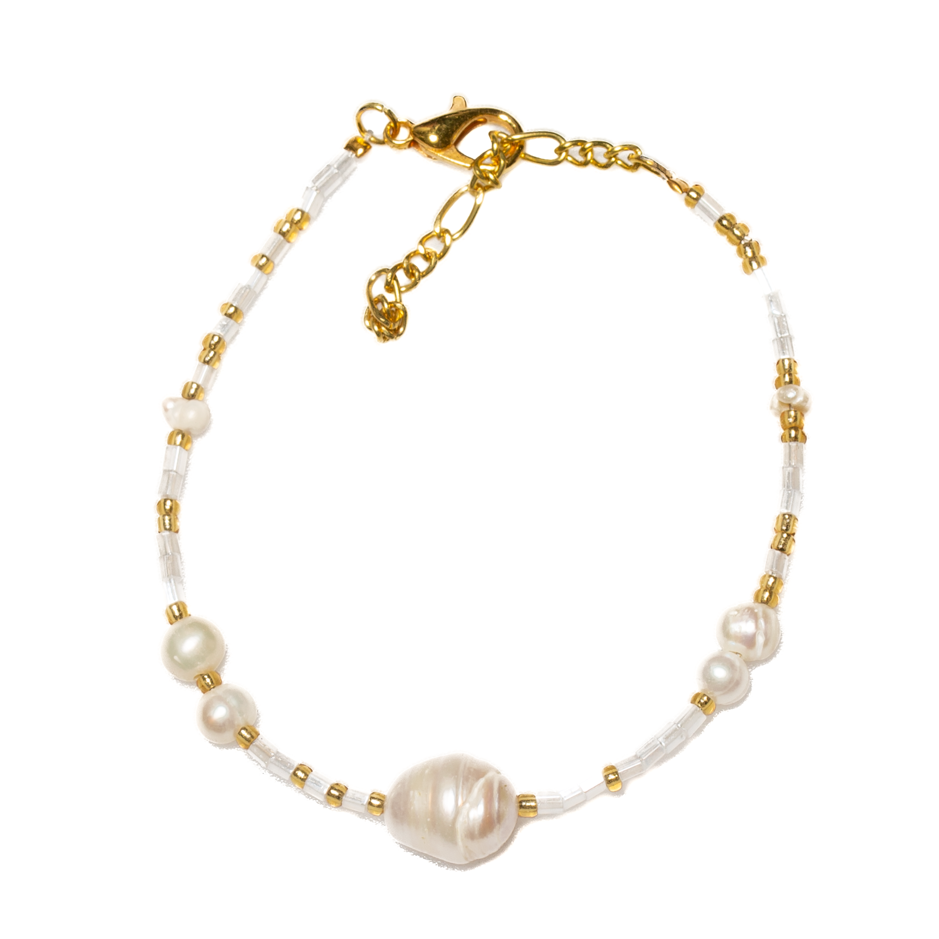 Bead Bracelet With large Pearl - Shopthatapp.ca