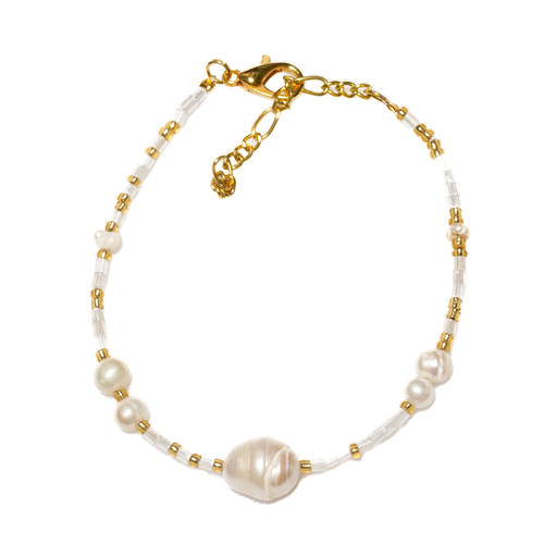 Bead Bracelet With large Pearl - Shopthatapp.ca