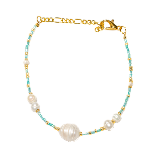 Bead Bracelet With large Pearl - Shopthatapp.ca