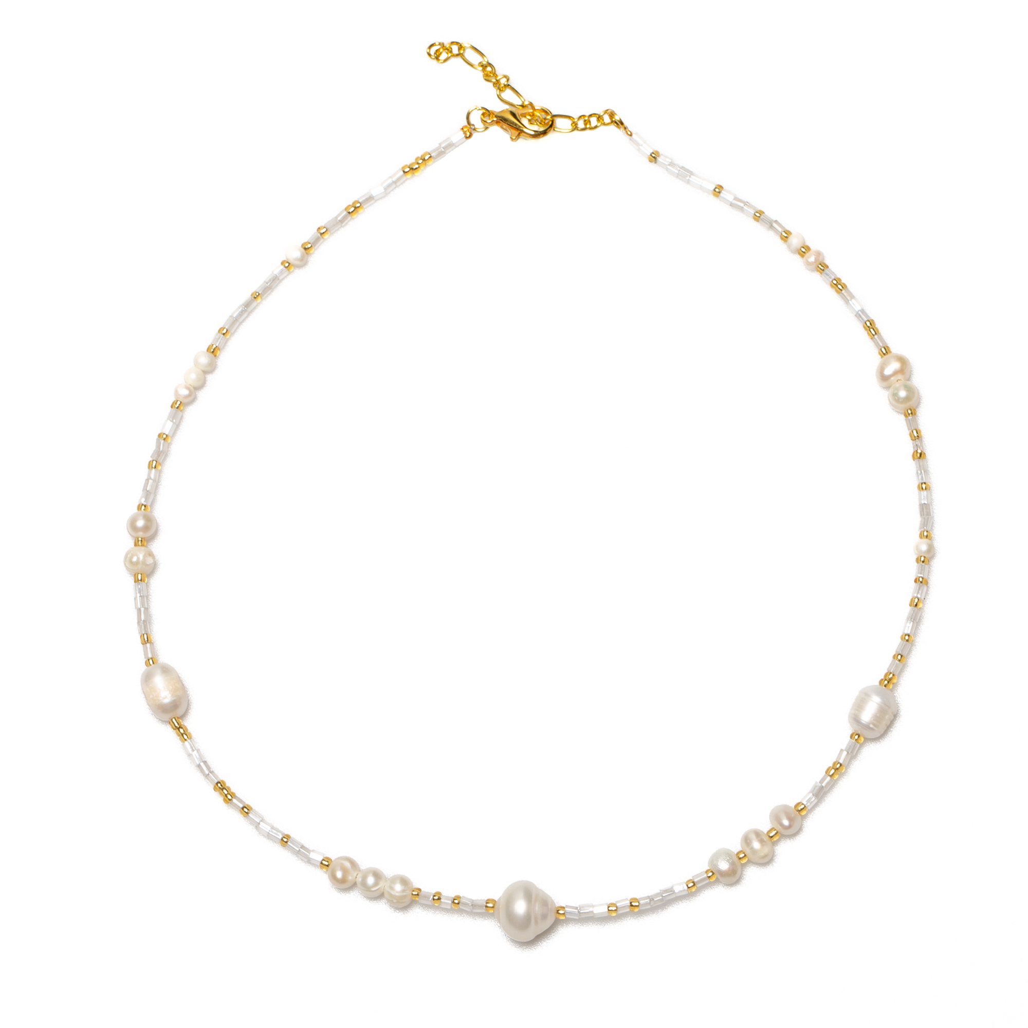Large Pearl Bead Necklace - Short Elegance for Every Occasion - Shopthatapp.ca